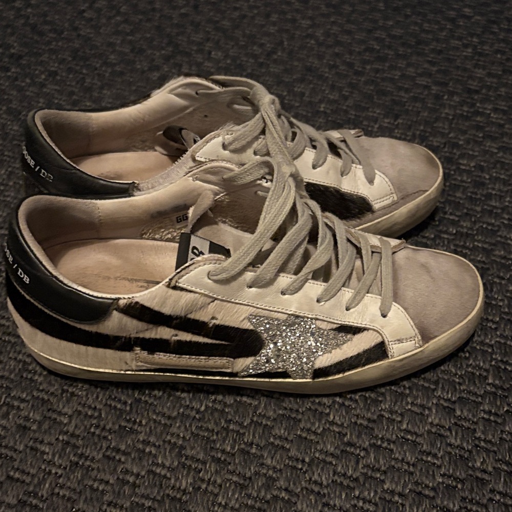 Golden Goose Women's Zebra and Glitter Sneakers